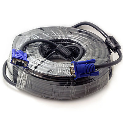 HDPE Insulation 3 6 10m Computer VGA Cable OD 8.0mm PVC Jacket