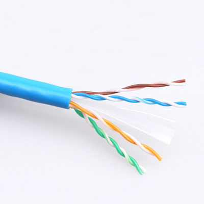 305M / Roll Ethernet Lan Cable HDPE الفئة 6 كابل شبكات 0.50 مم CCA أزرق
